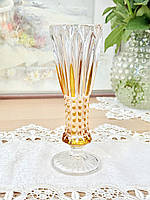 Вінтажна німецька кришталева ваза, жовтий кольоровий кришталь, 20 см