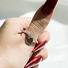 Тоненька каблучка-доріжка з цирконієм і підвісним сердечком "Glitter", фото 4