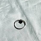 Тоненька каблучка-доріжка з цирконієм і підвісним сердечком "Glitter", фото 2