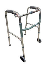 Складані алюмінієві ходунки з колесами FS9125L прорезинені ручки