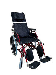 Складане колісне крісло AU974LAH з регулюванням підлокітників і підніжок ручні гальма алюмінієве