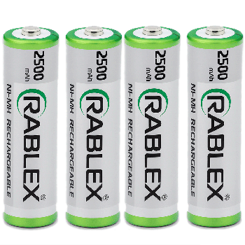 4шт Акумуляторна батарейка HR6/АА 2500mАh, NI-MH, RABLEX / Багаторазова батарейка / Пальчиковий акумулятор