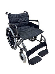 Інвалідне колісне складане крісло FS951B з хромованою рамою та додатковими задніми колесами