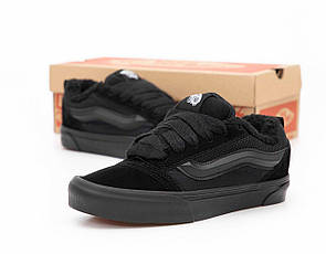 Кеди чоловічі чорні зимові Vans KNU Black Winter Fur (19000)