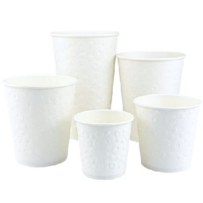 Паперовий стакан білий з тисненням «Бульбашки» 250мл (30шт)