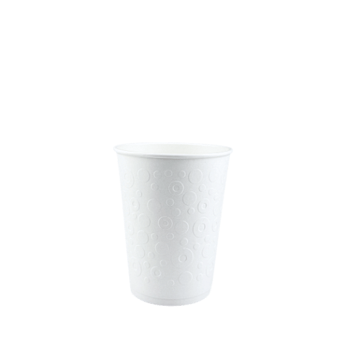 Паперовий стакан білий з тисненням «Бульбашки» 350мл (30шт), фото 1
