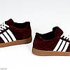 Бордові кросівки з білими вставками класичний спортивний дизайн, фото 3