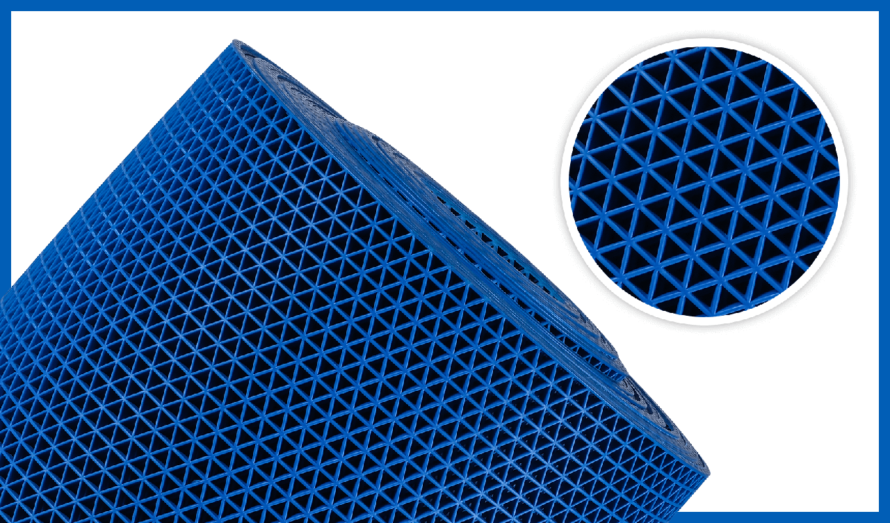 Протиковзка доріжка для басейну "Хвиля Premium" синього кольору 1,2 х 15 м, фото 1