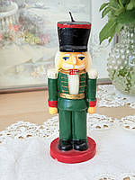 Вінтажна німецька свічка у формі солдата — лускунчика, дощовильний декор, Германия
