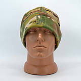 Тактична шапка-докерка комбінована з Тризубом в камуфляжі мультікам, фото 3