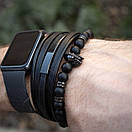Браслет чоловічий із натурального каменю WARLORD чорний, фото 4