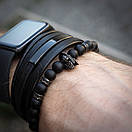 Браслет чоловічий із натурального каменю WARLORD чорний, фото 3