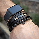 Браслет чоловічий із натурального каменю WARLORD чорний, фото 6