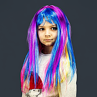 Перука карнавальна різнокольорова райдужна
