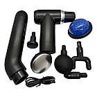 Перкусійний масажер для тіла з 6 насадками, 1800мАч, USB / Ударний масажер акумуляторний / Ручний вібраційний масажер, фото 8