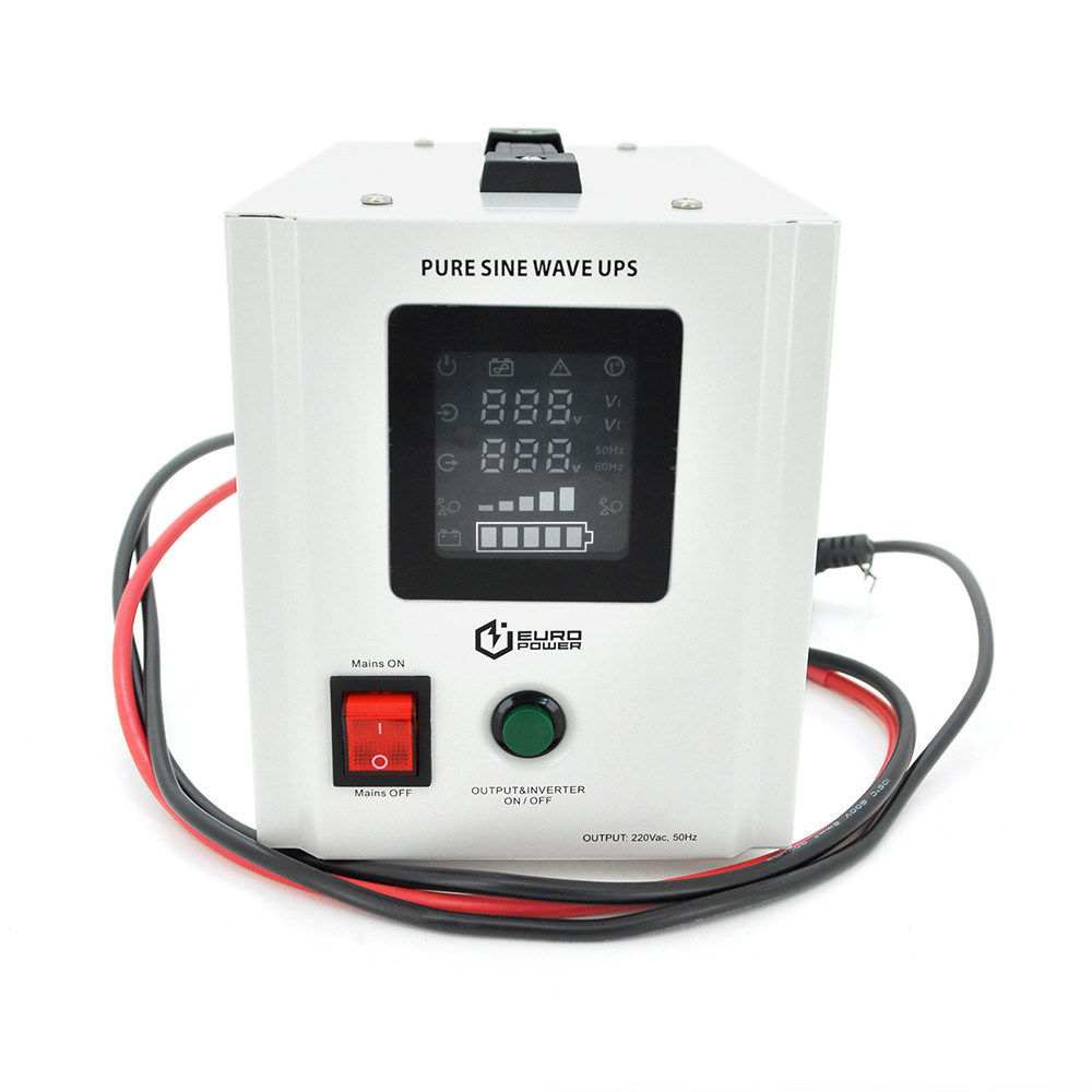 ИБП с правильной синусоидой Europower PSW-EPW800TW12 (480 Вт) 5/10А, под внешнюю АКБ 12В , Q4 (305*198*235) 5,08 кг