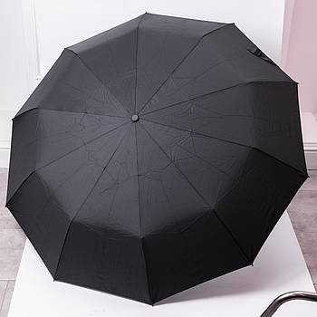 Парасолька автоматична з дерев'яною ручкою класична з поліестеру діаметр 116 см Чорна HP-23-8B