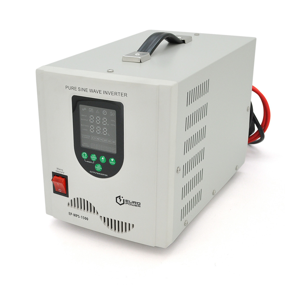 ДБЖ з правильною синусоїдою Europower EP-MPS-1500/12 (1050 Вт) 5/10/15/20/30А, під зовнішню АКБ 12В (AGM/GEL/LFP ), Q1