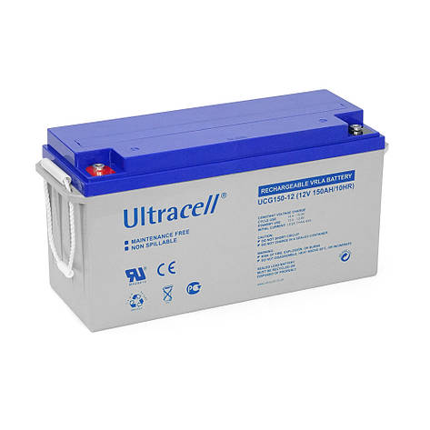 Акумуляторна батарея Ultracell UCG150-12 GEL 12 V 150 Ah (485 x 170 x 240), 43.5 kg White Q1/34, фото 1
