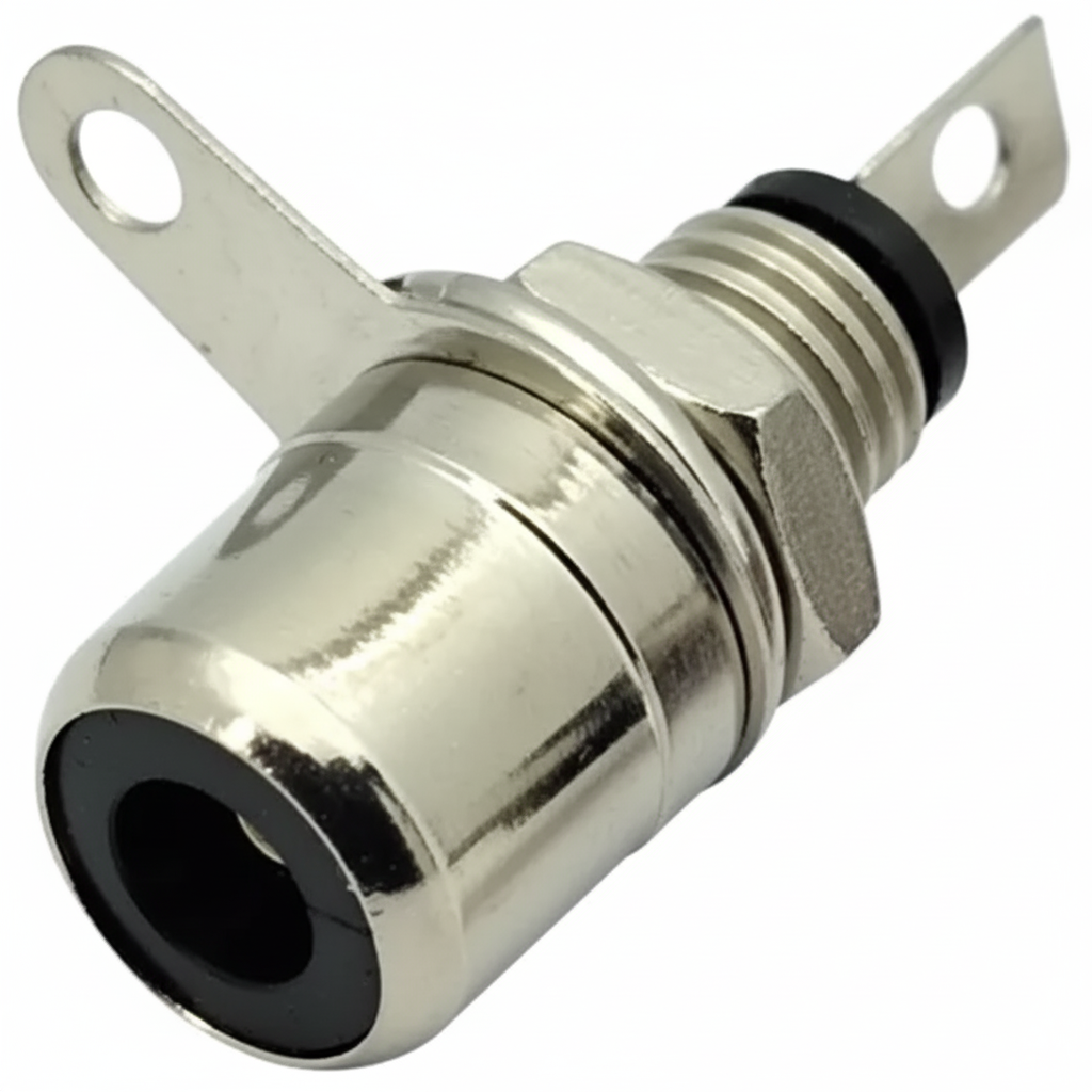 Гнездо RCA, монтаж на корпус гайкой, d=5,7mm, черное