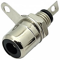 Гнездо RCA, монтаж на корпус гайкой, d=5,7mm, черное