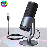 USB мікрофон для комп'ютера ПК для стриму та запису з підсвічуванням конденсаторний RGB Ugreen