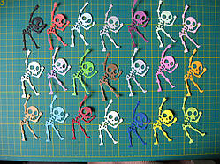 Вирубування з паперу та картону. Танцюючий скелет, 40х69 мм