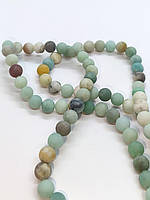 Намистини Амозоніт матовий 8мм -+45шт