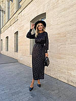 Шёлковое платье женское в горошек S M L XL