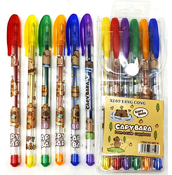 Набір гелевих ручок, 6 кольорів "Капібара" з блиском та запахом 907-6