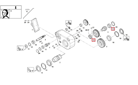 Підшипник NU 209 редуктора Brinkmann, фото 2