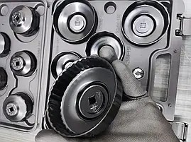 Набір чашок для зняття масляних фільтрів 14 предметів GEKO G10400, фото 3