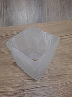 Плафон до люстри цоколь Е14 білий димчастий куб скло