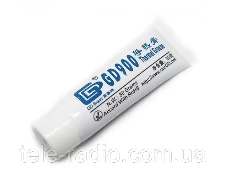 Термопаста GD900 (теплопровідність 4.8 Вт/мК), 30 гр. тюбик, сіра, фото 1