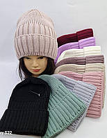 Яскраві дитячі-підліткові одношарові шапки дівчаткам оптом р 12-18 років