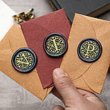 Набір факсиміле сургучний друк з літерою Штамп з літерою B + 4 палички сургуча, фото 4