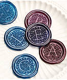 Набір факсиміле сургучний друк з літерою Штамп з літерою B + 4 палички сургуча, фото 5