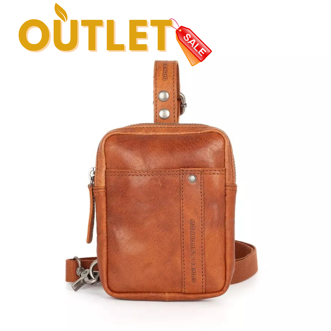 Стильная мужская нагрудная сумка натуральная кожа коричневый Арт.69551B47 brandy (БР) Spikes&Sparrow Голландія