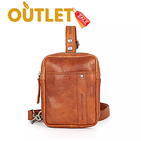 Стильная мужская нагрудная сумка натуральная кожа коричневый Арт.69551B47 brandy (БР) Spikes&Sparrow Голландія