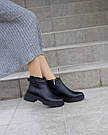 Чорні шкіряні черевики на байці демісезонні, фото 3