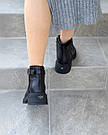 Чорні шкіряні черевики на байці демісезонні, фото 6