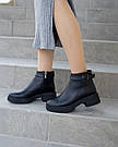 Чорні шкіряні черевики на байці демісезонні, фото 8