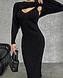 Теплий комплект сукня + светр з якісної тканини ангора рубчик Модель: 824-1593 Колір : молочний та чорний, фото 2