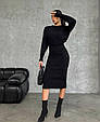 Теплий комплект сукня + светр з якісної тканини ангора рубчик Модель: 824-1593 Колір : молочний та чорний, фото 7