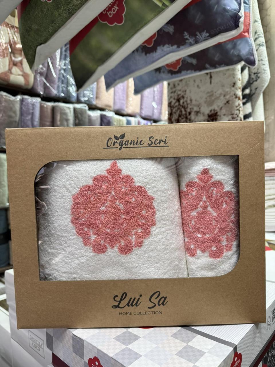 Набір махрових рушників Luisa банне та лицьове в подарунковій упаковці Туреччина Органік, фото 1