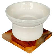 Ситечко для чаю фарфорове з підставкою біле