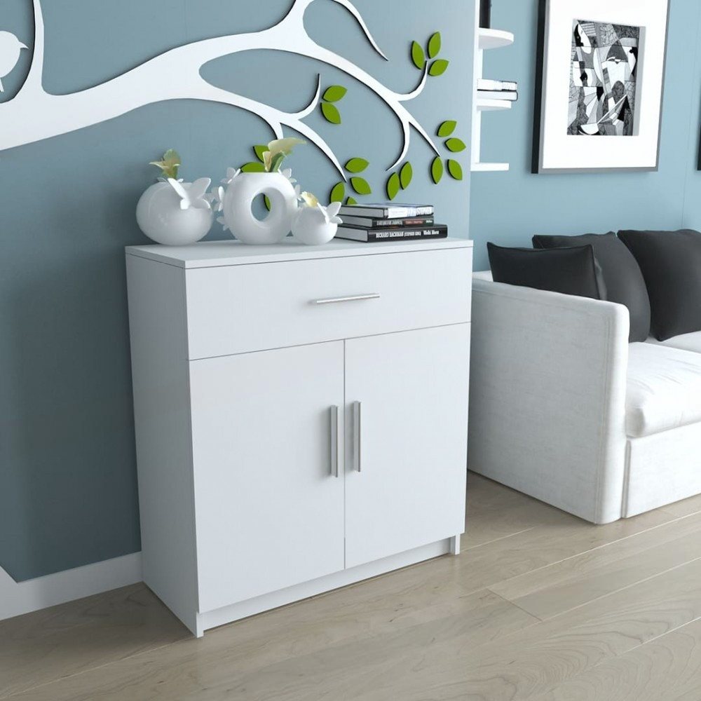 Сучасний комод із дверцятами та шухлядами з ДСП Дводверна тумба для речей із 2 полицями та шухлядою у спальню, фото 1
