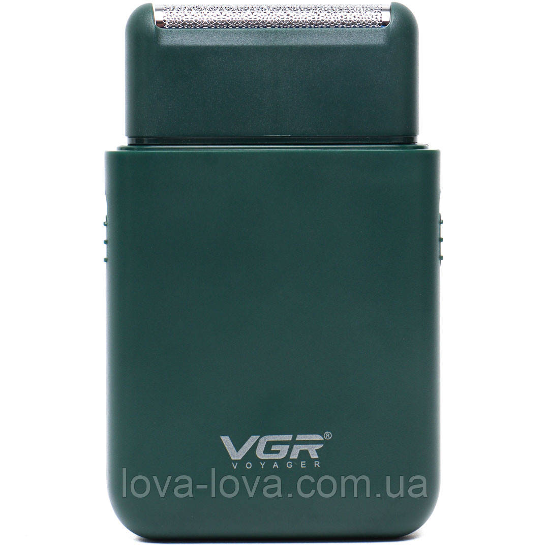 Акумуляторний чоловічий мінішейвер для гоління бороди та вусів VGR V-390 для ідеальної гладкості Green