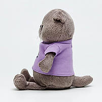 М’яка іграшка Кіт Басик 24 см у фіолетовій футболці — плюшевий вислоухий котик, арт. 98755-92, фото 4