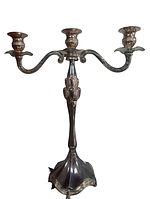 Підсвічник металевий на 3 свічки 32*32см срібло